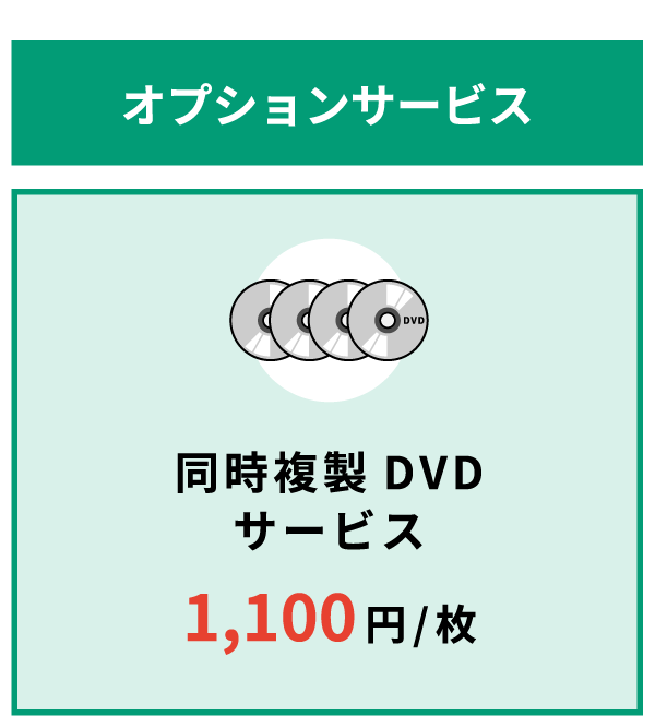 オプションサービス　同時複製DVDサービス1枚1,100円