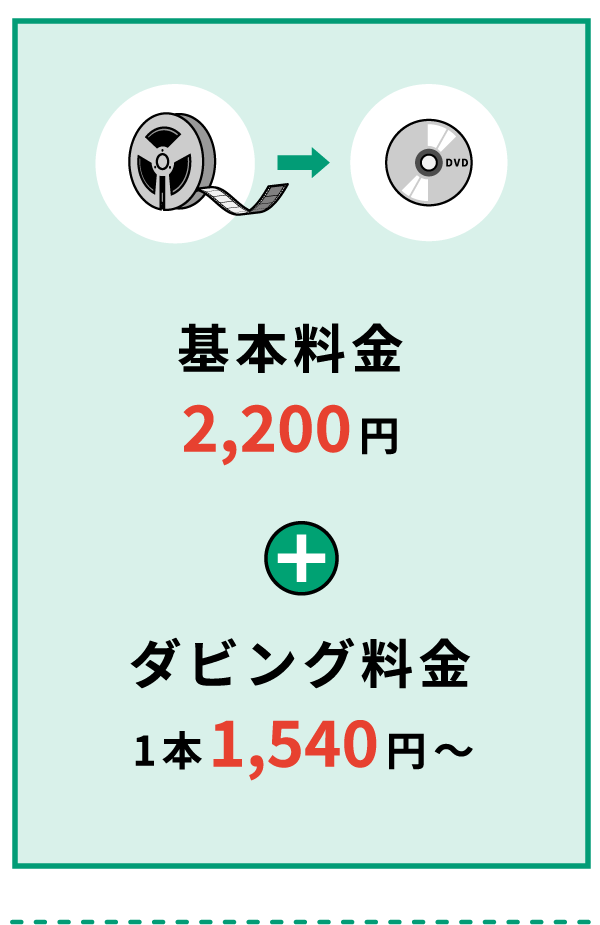 基本料金2,200円＋ダビング料金1本1,540円～